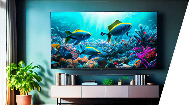 テレビモニターに映っている魚